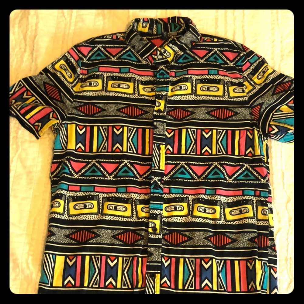 Retro Style Button-up Short Sleeve